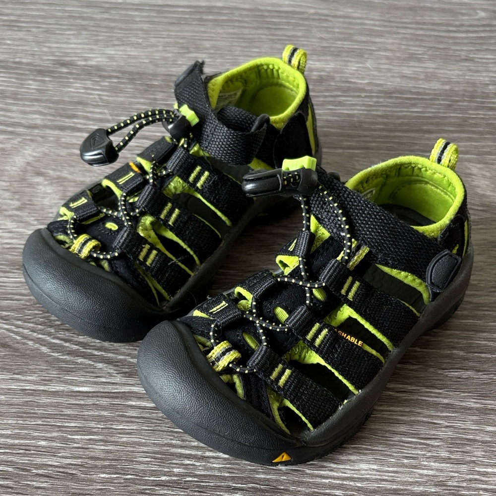 Keen Kids Black and Lime Green Waterproof Sport Sandals